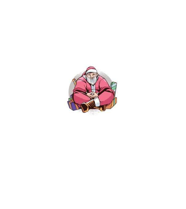 Santa Meditație model negru pe tricou