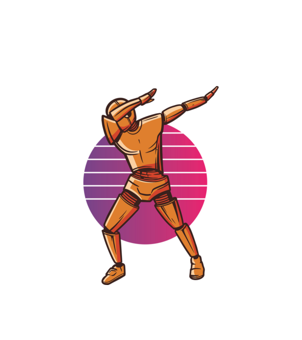 Robot DAB model alb pe tricou