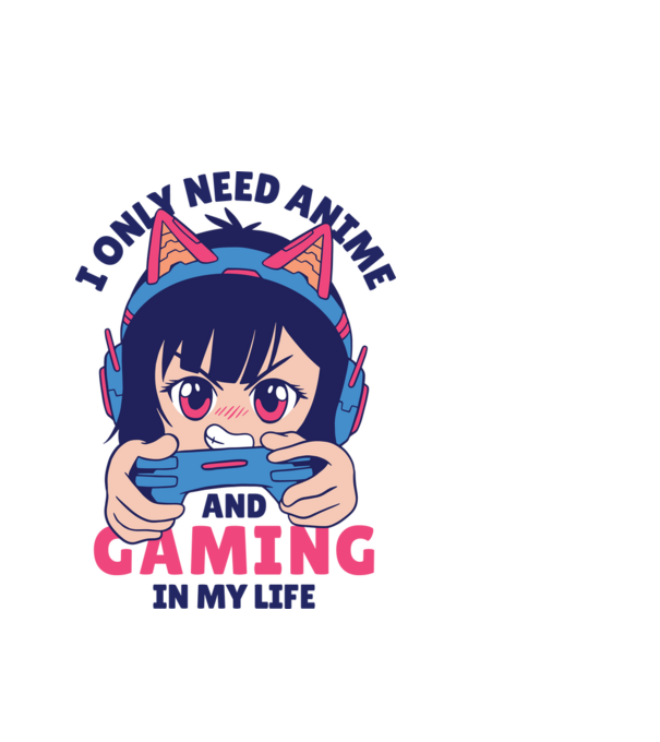 Am nevoie doar de Anime și Jocuri model alb pe tricou