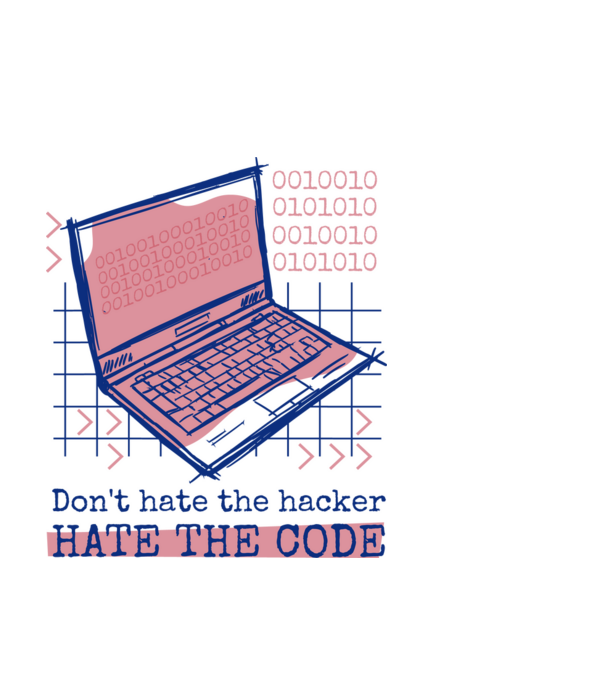 Nu urî hackerul, urăște codul model alb pe tricou