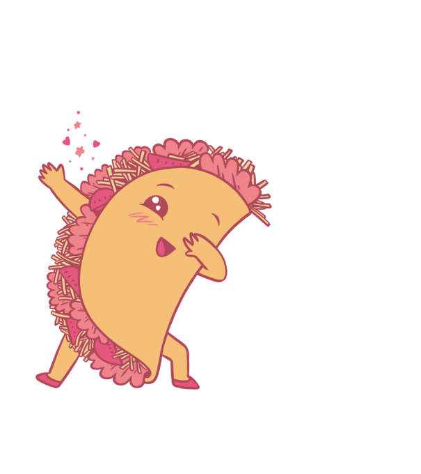 Kawaii Taco DAB model albastru închis pe tricou