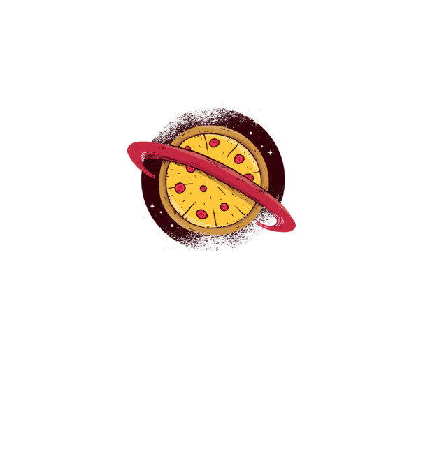 Pizza Planetă model gri pe tricou