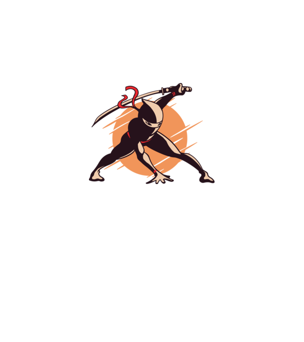 Ninja model alb pe tricou