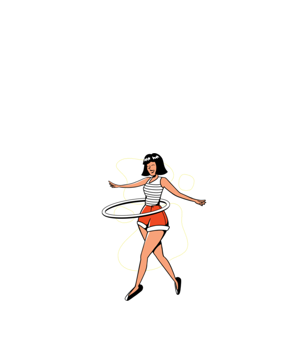 Cerc hula-hoop model albastru închis pe tricou