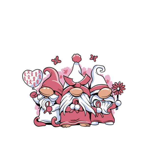 Pink christmas Gnomes model alb pe tricou