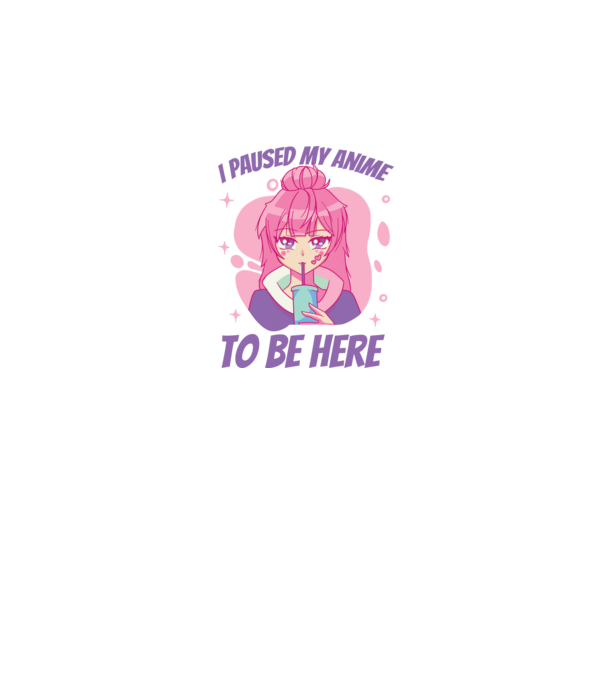 I paused my Anime to be here model albastru închis pe tricou