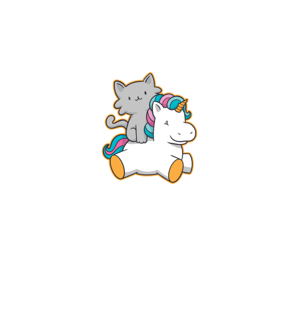 Unicorn Cu pisică model albastru închis pe tricou