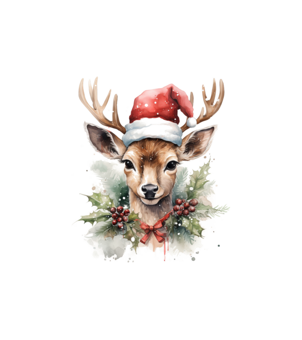Festive Reindeer model nisipiu pe tricou
