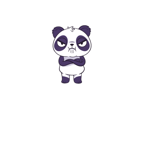 Panda furios model gri pe tricou