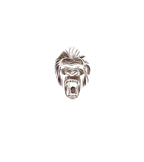 Gorilla Face model negru pe tricou