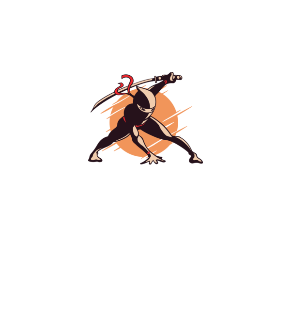 Ninja model alb pe tricou