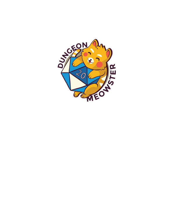 Dungeon Meowster joc de rol RPG tricou cu pisică model alb pe tricou