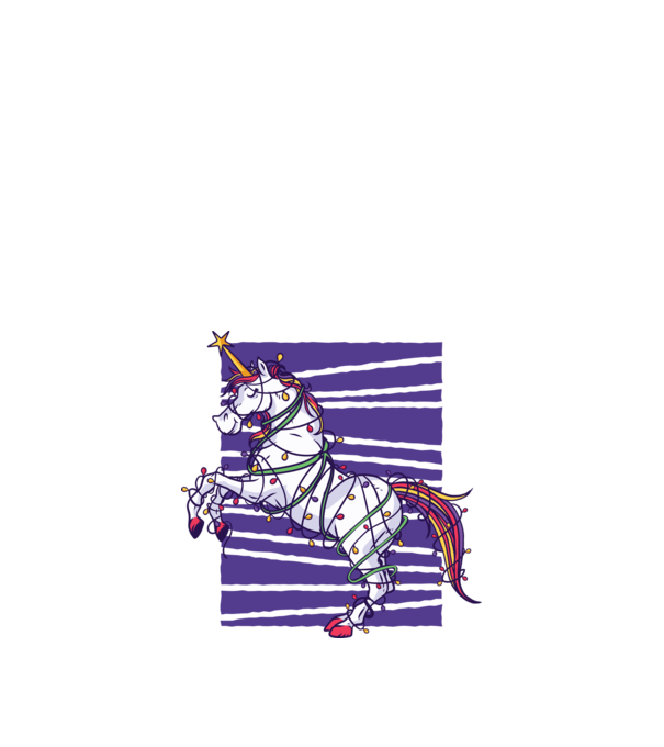 Unicorn pom de Crăciun model alb pe tricou
