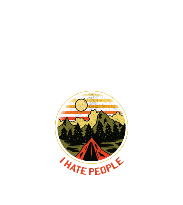 Urăsc oamenii tricou de camping model negru pe tricou