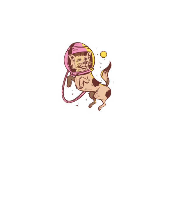 Câine Astronaut model negru pe tricou