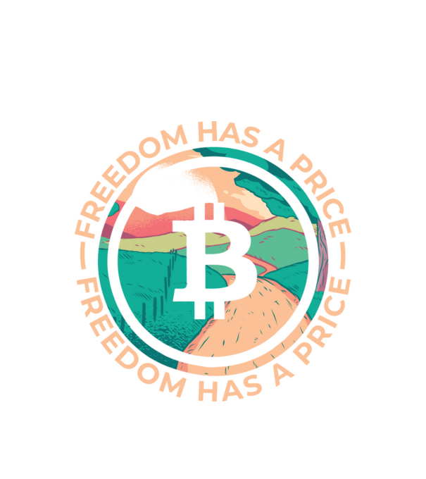 Libertatea are preț Bitcoin model alb pe tricou