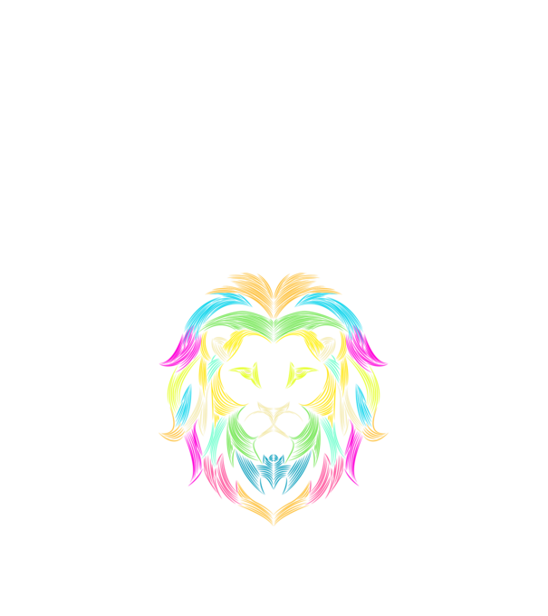 lion line art design model negru pe tricou