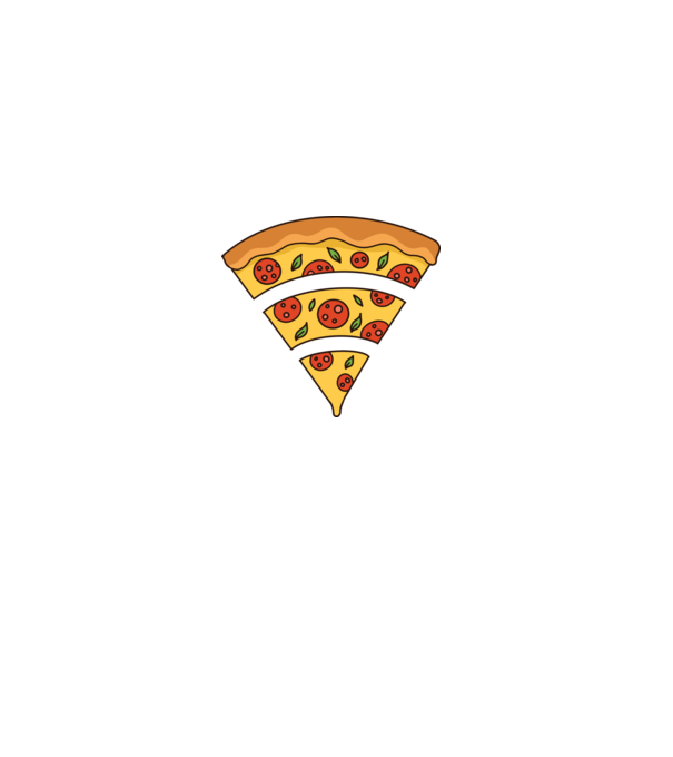 Felie de pizza Wifi model verde pe tricou