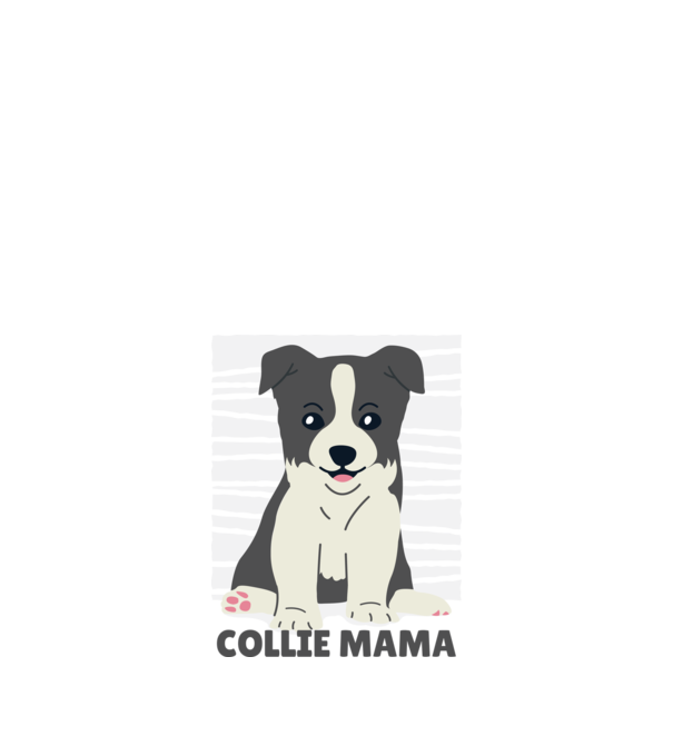 Border Collie Mamă model negru pe tricou