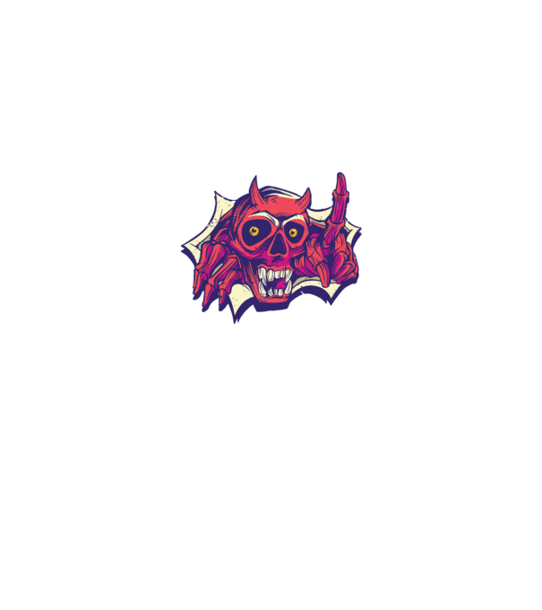Craniu de Demon model negru pe tricou