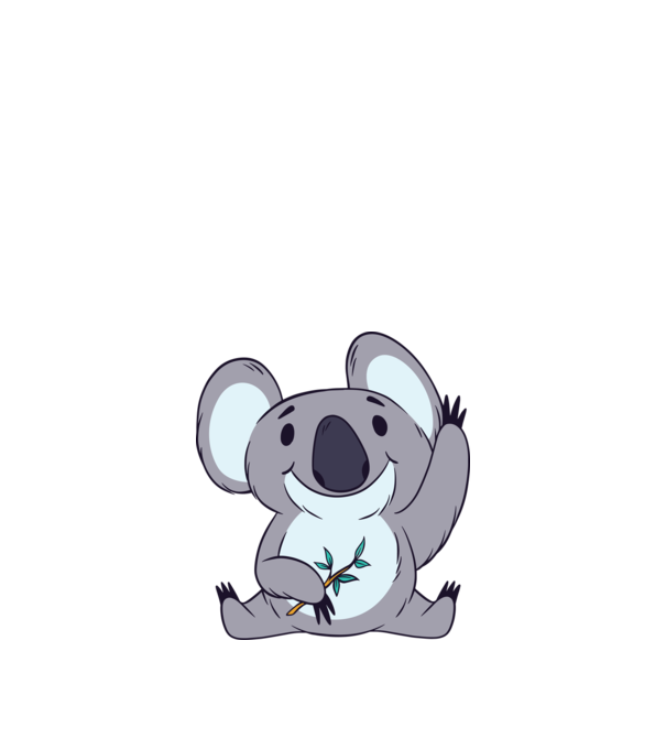 Koala drăguț model nisipiu pe tricou
