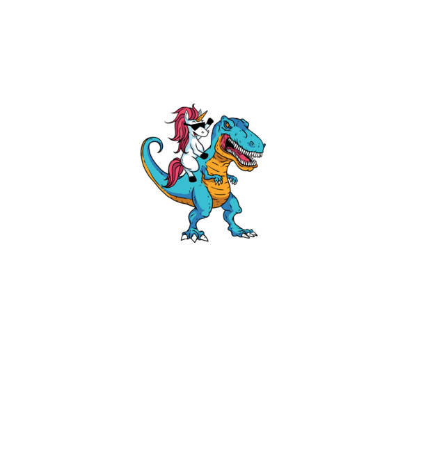 Unicorn cu dinozaur tricou amuzant model turcoaz pe tricou