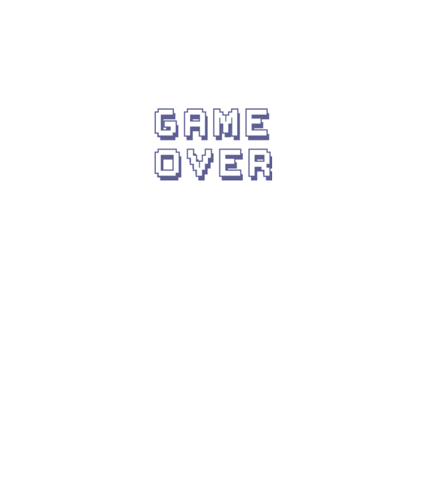 Game Over model alb pe tricou