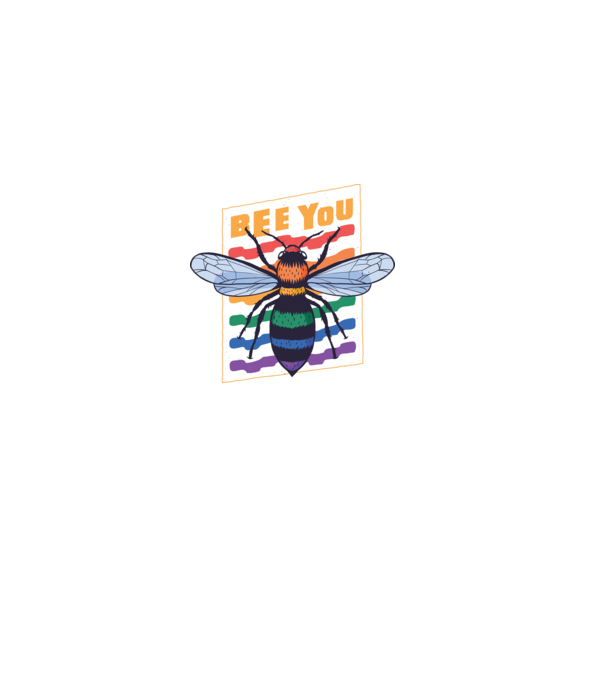 Bee You Pride model negru pe tricou