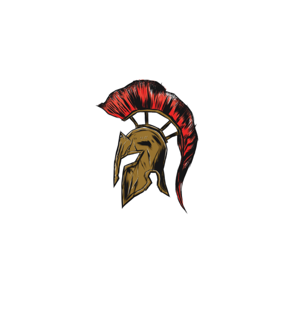 Cască războinic Sparta model negru pe tricou