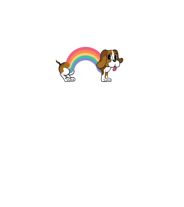 Beagle curcubeu model roz deschis pe tricou