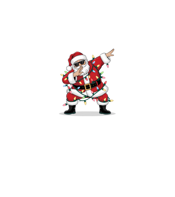 Santa Dab model alb pe tricou