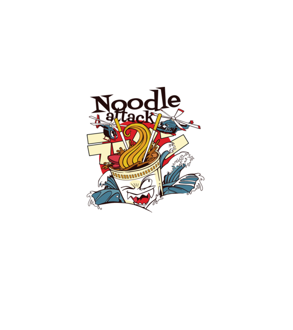 Noodle Attack model albastru deschis pe tricou
