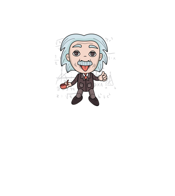 Caricatură Einstein model negru pe tricou