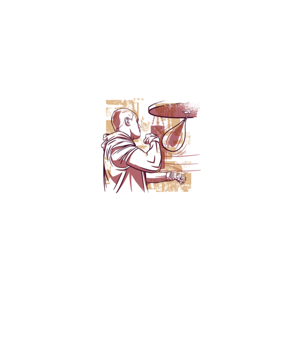 Pugilist model alb pe tricou