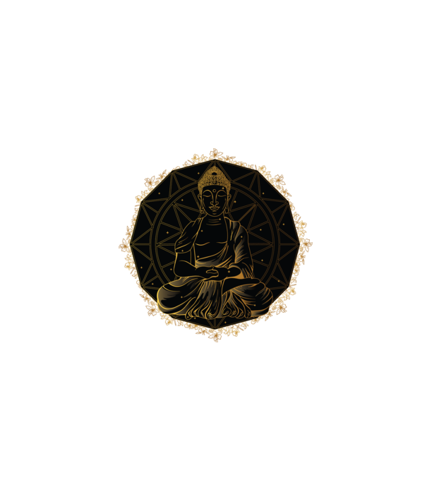 Buddha Mandala model negru pe tricou