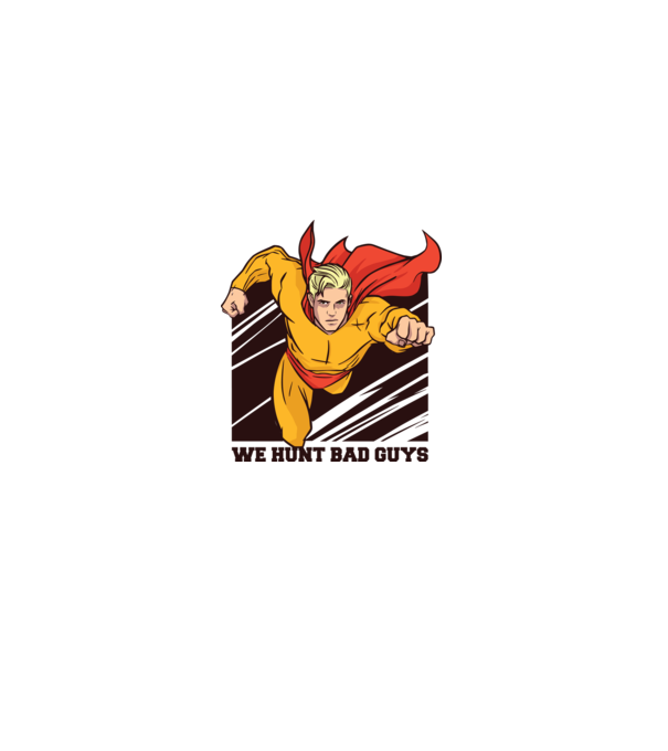 Supererou model alb pe tricou