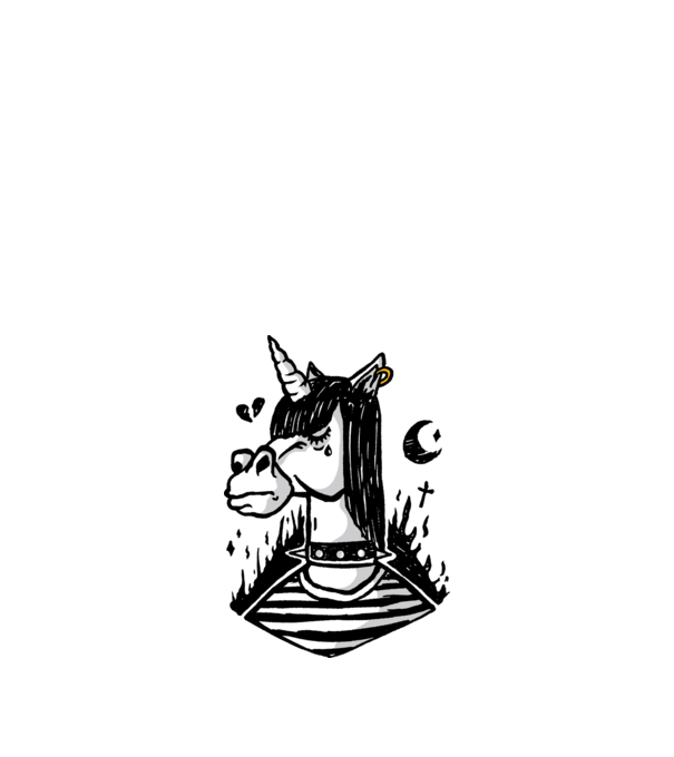 Emo unicorn model nisipiu pe tricou