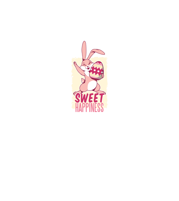 Sweet Happiness pentru Paște tricou cu iepuraș model albastru închis pe tricou