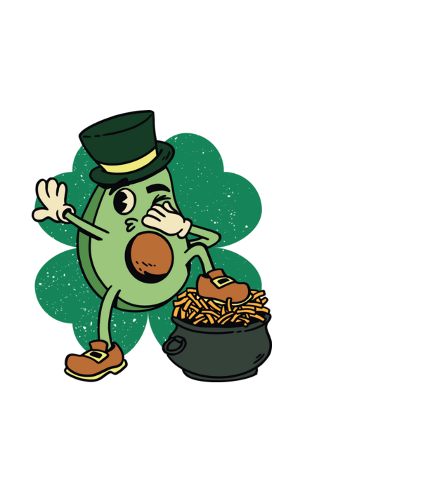 Avocado St. Patrick DAB model alb pe tricou
