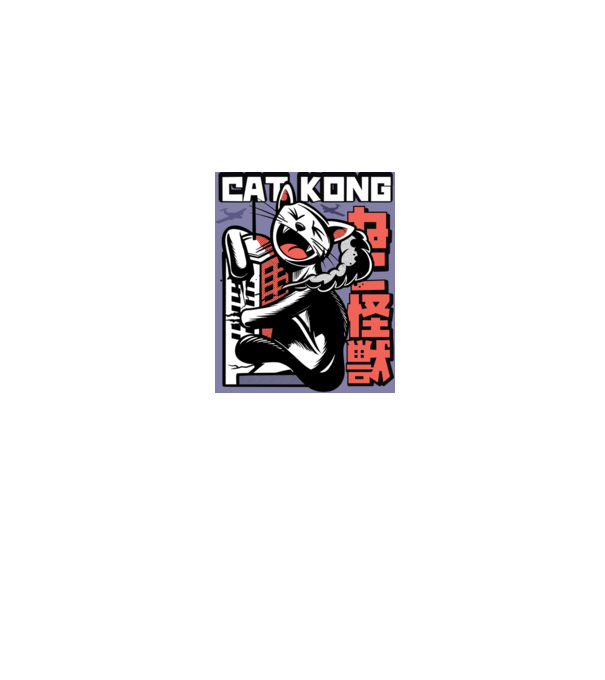 Cat Kong model gri pe tricou