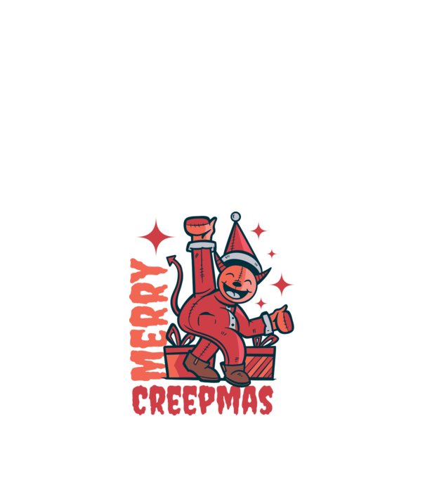 Merry Creepmas model alb pe tricou
