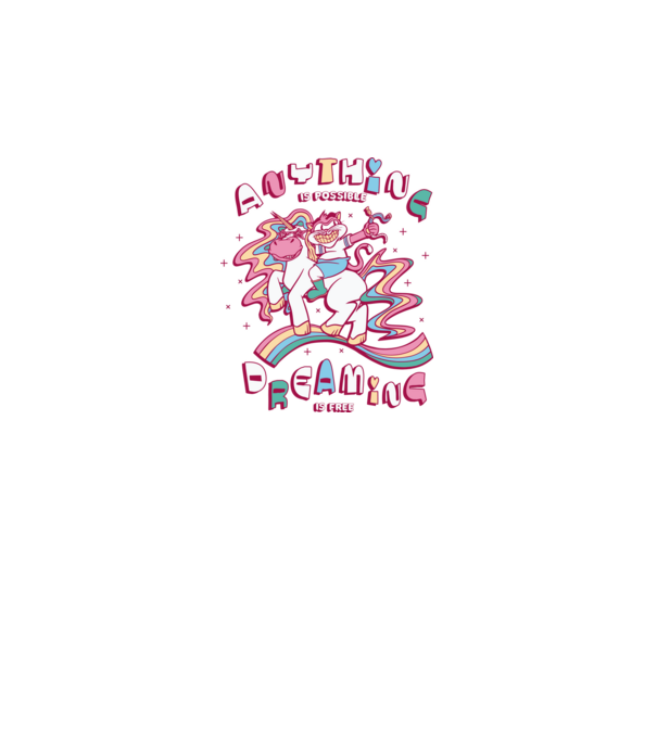 Orice este posibil Unicorn model alb pe tricou