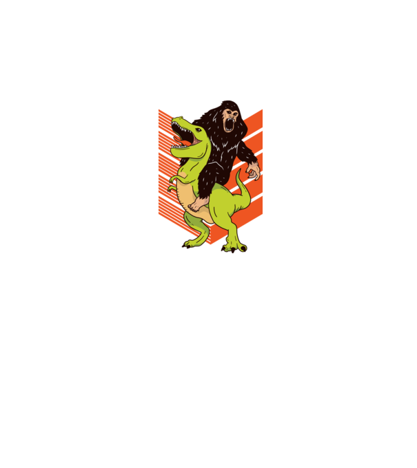 Dinozaur Yeti model alb pe tricou