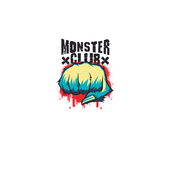 Monster Club model alb pe tricou
