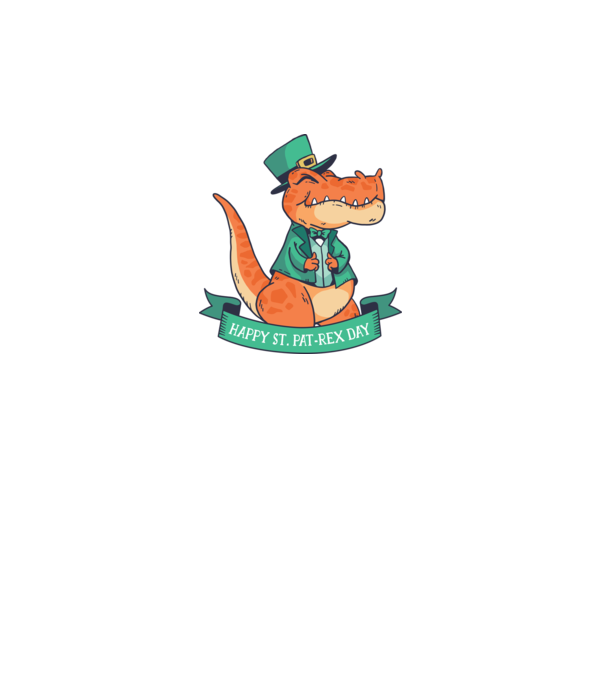 Dinozaur Sfântul Patrick model albastru închis pe tricou