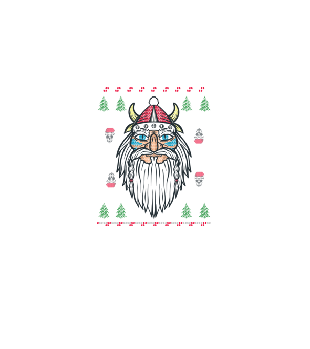 Moș Crăciun viking Pulover urât model negru pe tricou