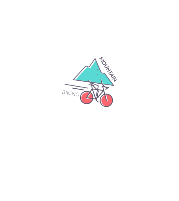 Mountain Biking model alb pe tricou