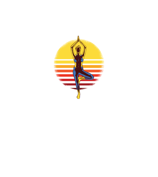 Retro yoga model negru pe tricou