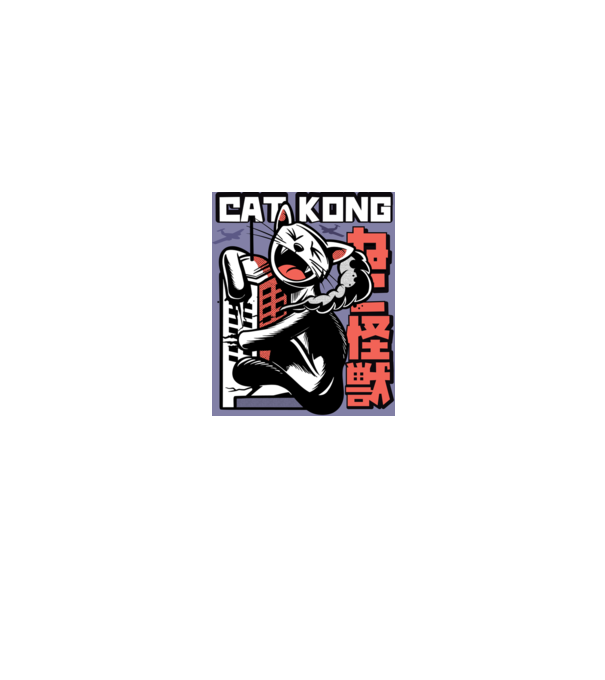 Cat Kong model alb pe tricou
