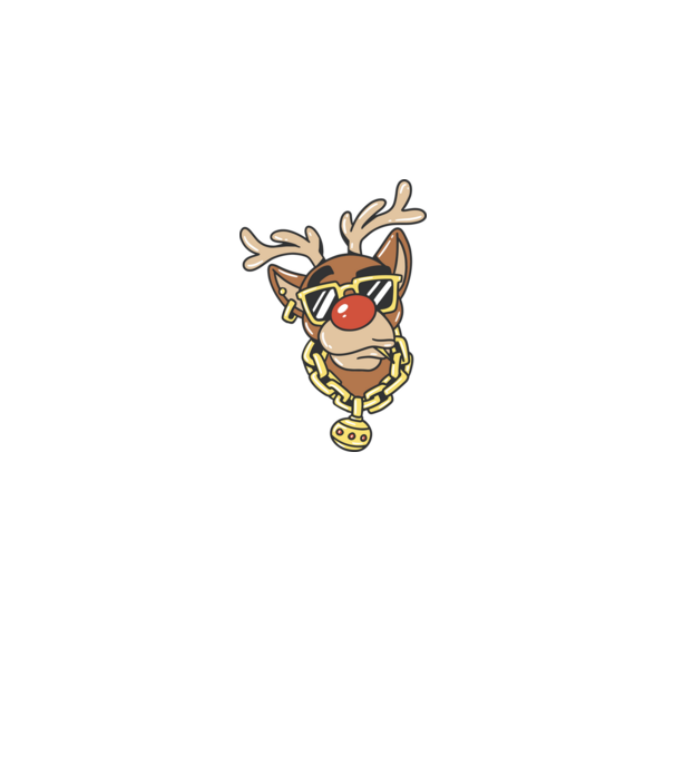 Gangster Reindeer model alb pe tricou